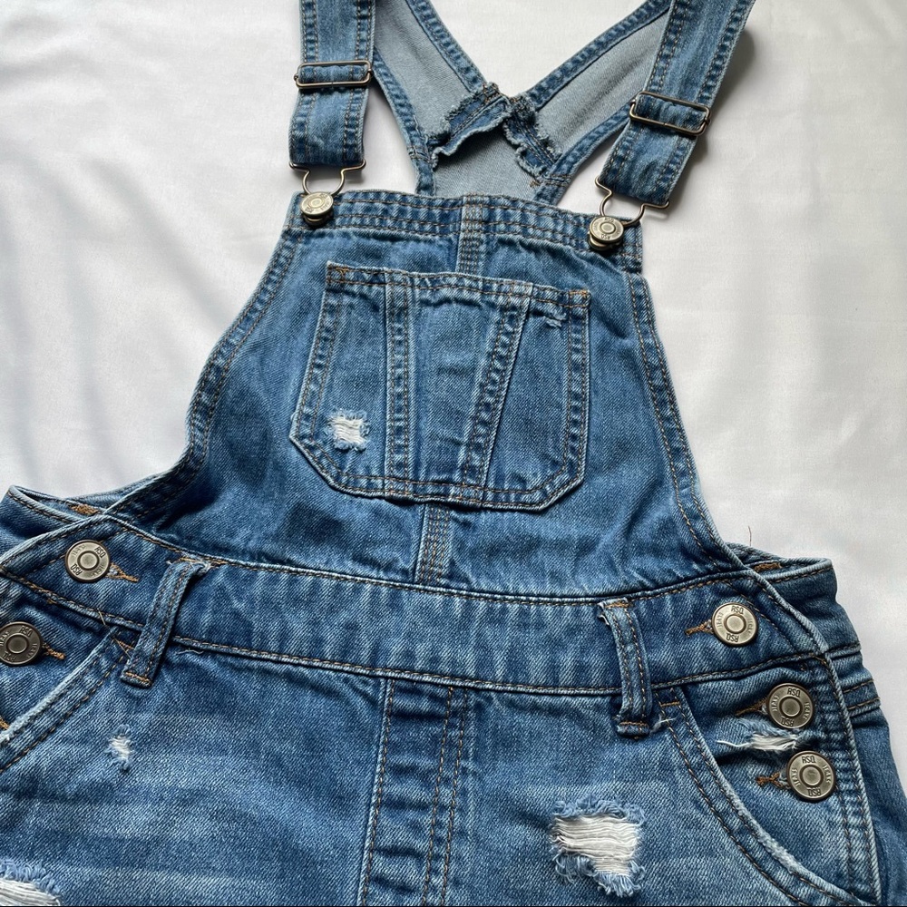 RSQ Girls Denim Short Overalls